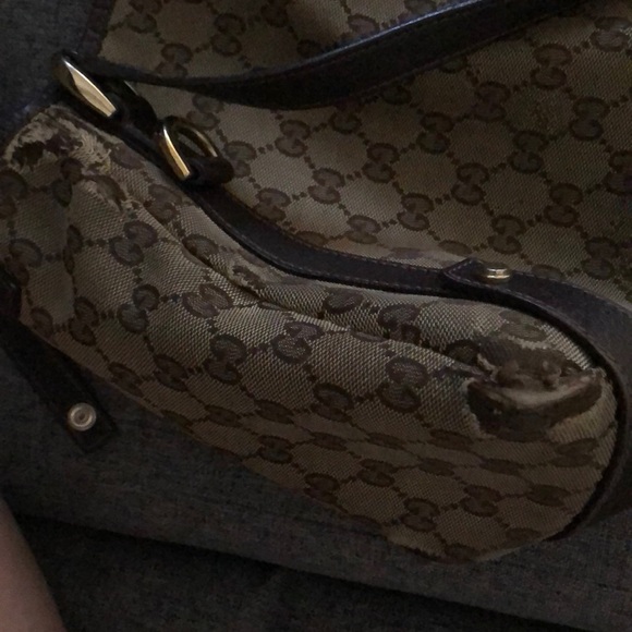 GUCCI Monogram Medium Abbey Shoulder Bag Brown - Picture 9 of 12